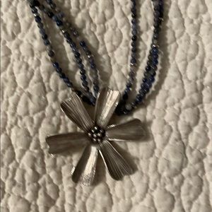 Silver flower necklace